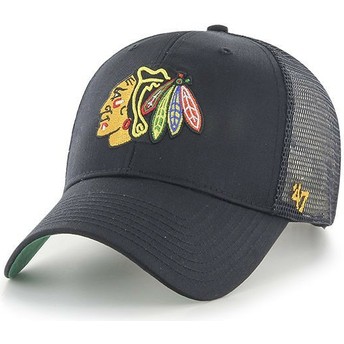 47 Brand Chicago Blackhawks NHL MVP Branson Black Trucker Hat