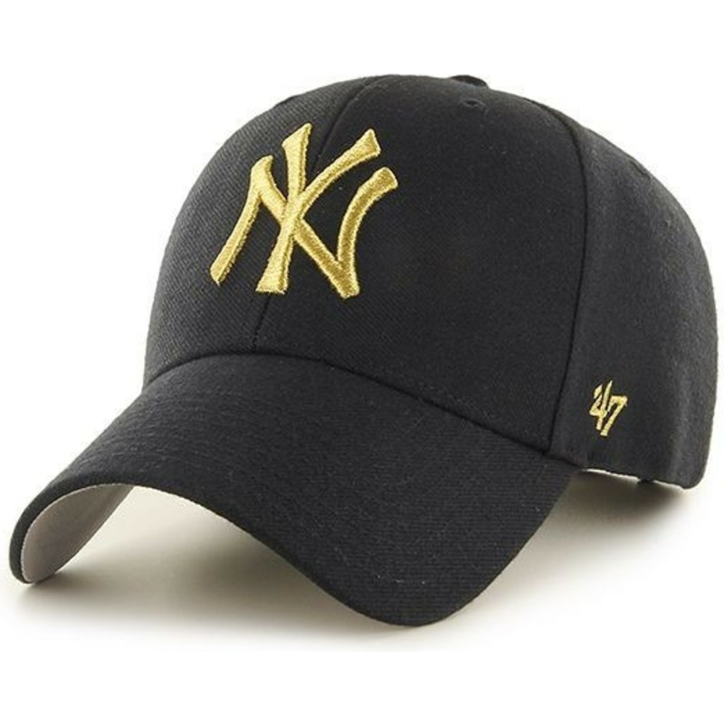 47-brand-curved-brim-gold-log-new-york-yankees-mlb-mvp-metallic-black-cap
