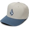 volcom-curved-brim-wrecked-indigo-full-stone-xfit-grey-fitted-cap-with-blue-visor