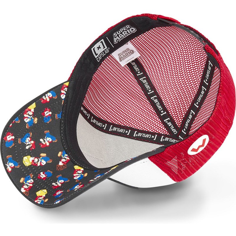 Nintendo Super Mario Bros Mario White/Red/Black Trucker - Capslab