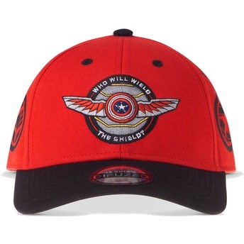 Difuzed Curved Brim Falcon Who Will Wield The Shield Marvel Comics Red and Black Adjustable Cap