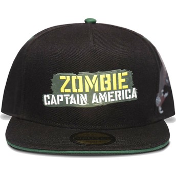 Difuzed Flat Brim Captain America Zombie What If…? Marvel Comics Black Snapback Cap