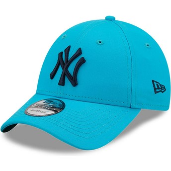 New Era Curved Brim Blue Logo 9FORTY League Essential New York Yankees MLB Blue Adjustable Cap