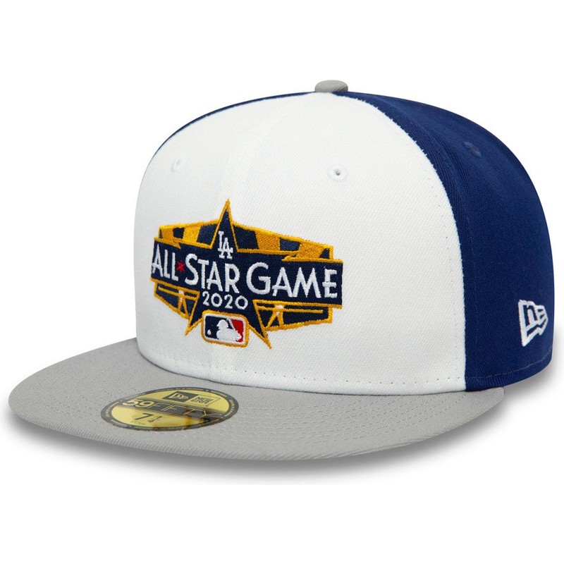 New Era Flat Brim 59Fifty All Star Game Spin Los Angeles Dodgers White, Blue and Grey Fitted Cap
