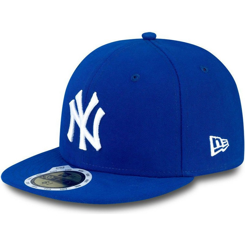 New Era Flat Brim Youth 59FIFTY Essential New York Yankees MLB Blue ...